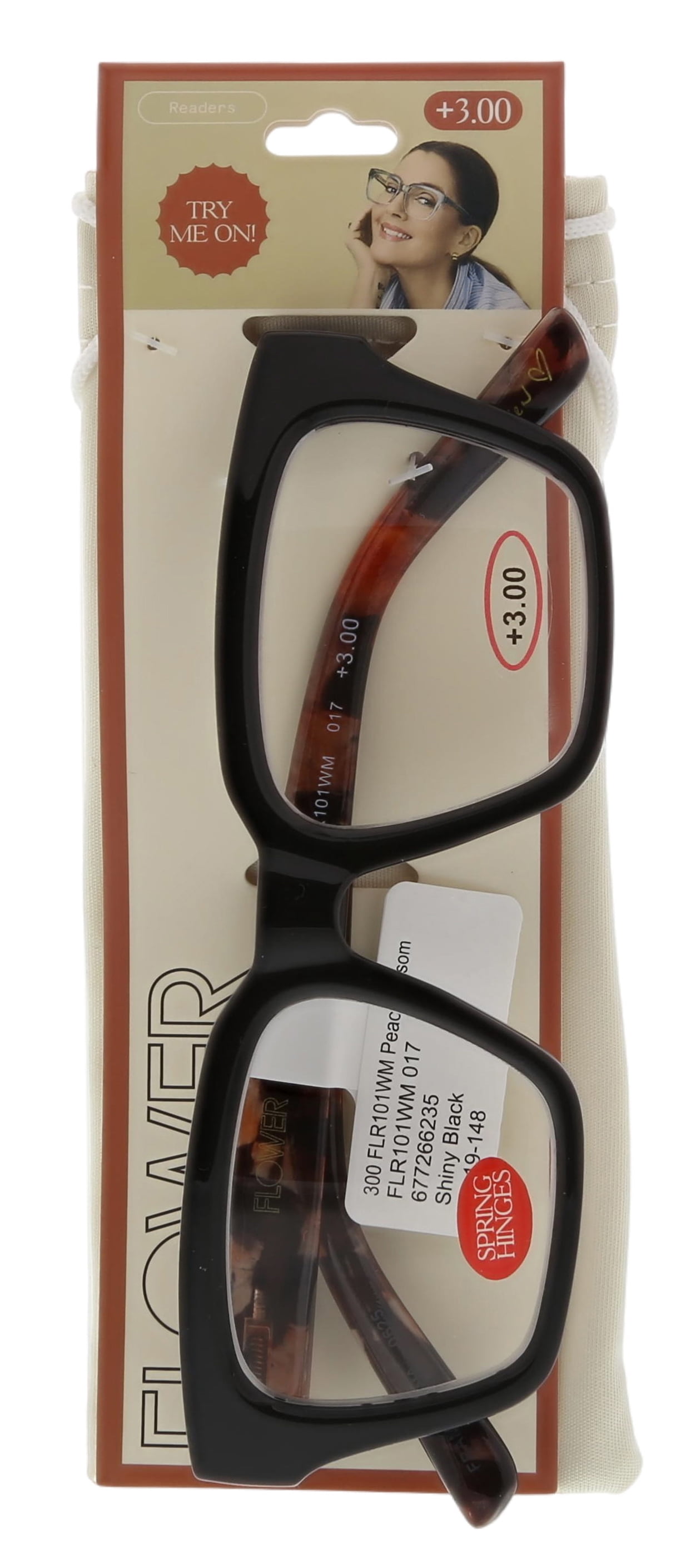 FLOWER Womens Reading Glasses - FLR101 Peach Blossom +3.00