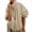 Oatmeal, variant on Oversized Bomber Jacket Women Stand Collar Windbreaker Polyester Fall Utility Coat