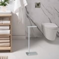 thumbnail image 3 of 1431C Modern Rectangle Base Freestanding Toilet Paper Holder, 21.25" Chrome with Weighted Base, 3 of 11