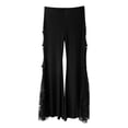 thumbnail image 3 of 1 Pieza Pantalones de Danza de Vientre Trajes Encaje Confortable Latinos de Yoga Gimnasia Deporte Sunnimix Pantalones de baile, 3 of 8