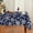 Blue, variant on Christmas Tablecloth 60×60 Inch Square, Blue Snow Washable Table Cover for Party Picnic Dinner Decor