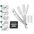 thumbnail image 1 of Navaja de afeitar shamjiam Inoxidable con Borde de Barbero Plata, 1 of 9