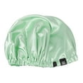thumbnail image 2 of Satin Bonnet for Women, XL Reversable Beanie for Various Hair Types, Satin Sleeping Cap with Adjustable Strap, 2-Tone 2-Layer (Green), 2 of 6