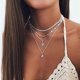 thumbnail image 3 of Nvzi Colgante de collar hecho a mano adecuado para hombres y mujeres, colgante de diamante en polvo de piedra natural con forma de árbol de la vida retro, collar de cuatro capas (oro), 3 of 5