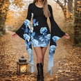 thumbnail image 2 of Long Sleeve Dress for Women Casual Printed Round Neck Pullover Fashion Patchwork Halloween Party Gown, 2 of 5
