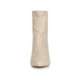 thumbnail image 6 of BLISSFUL STEP Women's Boots Pointy Toe Back Zip Block Heel Ankle Boots Beige 6, 6 of 7