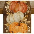 thumbnail image 5 of Orange Pumpkin & Golden Maple Leaves Fall Table Runner 13x72" – Autumn Thanksgiving Decor, 5 of 5