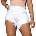 thumbnail image 7 of adaychics High Waisted Jean Shorts Crossover Frayed Hems Jean Shorts Trendy Casual Jorts for Everyday Wear, 7 of 7