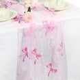 thumbnail image 4 of Shiogb Pink Valentine's Day Table Runner - Embroidered Bow Tulle for Wedding, Birthday & Boho Spring Tea Party Decor, Pink, 4 of 9