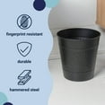 thumbnail image 7 of happimess Riley Modern Classic Hammered Steel Accent 2 Gal Waste Bin, Matte Black (Set of 2), HPM1111A-SET2, 7 of 7