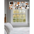 thumbnail image 5 of Modern Geometric Abstract Valances for Windows, Rod Pocket Kitchen Valance Curtains - Soft & Washable Small Window Treatment for Living Room, Bathroom, Mid Century Orange 54x18inch, 1 Panel, 5 of 9