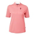thumbnail image 2 of Women's Cutter & Buck  Red Philadelphia Phillies Virtue Eco Pique Stripe Top, 2 of 3