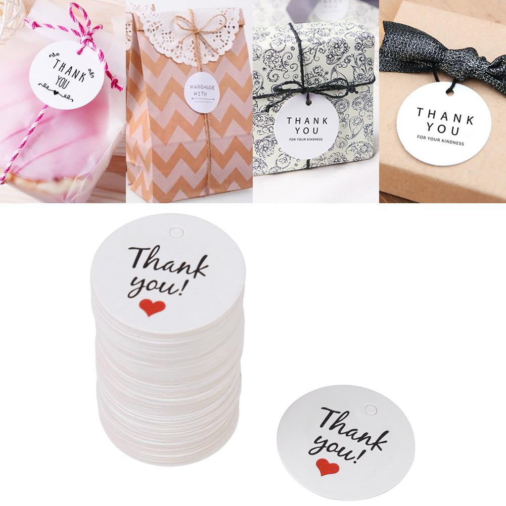 LYUMO 100pcs White Handmade Hang Label Wedding Favor Gift Dessert Tags Clothing Jewelry Price Tag, Wedding Favour Tags, Wedding Gift Tag