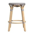 thumbnail image 3 of Home Square 24" Rattan Round Counter Stool in Pink - Set of 2, 3 of 6