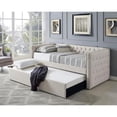 thumbnail image 2 of Best Master Furniture Nikora 86" Tufted Fabric Daybed with Trundle in Blue, 2 of 5