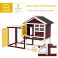 thumbnail image 4 of 48" Weatherproof Wooden Rabbit Hutch Bunny Cage Small Animal House with Slant Roof And Screened Outdoor Run, Brown, 4 of 7