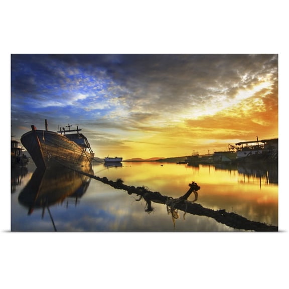 Great BIG Canvas Nandy Rery Poster Print entitled Drop Anchor Reflection