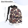 thumbnail image 4 of Picia Guitar Skull record Large Capacity Backpack Classic Style Backpack Casual Backpack Water-Resistant School Work Travel Outdoor Backpack, 4 of 8
