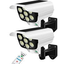 2 Pack Yzoni Outdoor Motion Sensor Solar Lights 2000Lumens 77 LED Spotlight with Remote Controller FloodLights Outdoor
