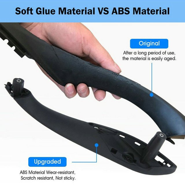 2PC Front Left & Right Inner Trim Door Pull Handle Black for BMW F30 F80 F31 F32-