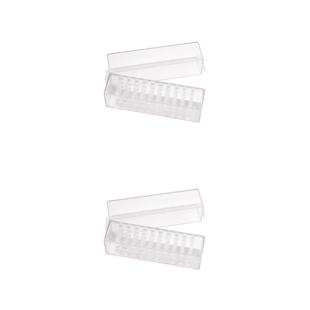 Vogacara Caja de almacenamiento de taladro para decoración de uñas con 30 agujeros, herramienta de soporte de broca para cabeza de pulido Type2 NO2