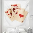 thumbnail image 1 of Cartoon Tapestry, Crown Gambler Queen Hearts Royal Flush Face Magic Theme, Fabric Wall Hanging Decor for Bedroom Living Room Dorm, 5 Sizes, Brown Red and Ecru, by Ambesonne, 1 of 1