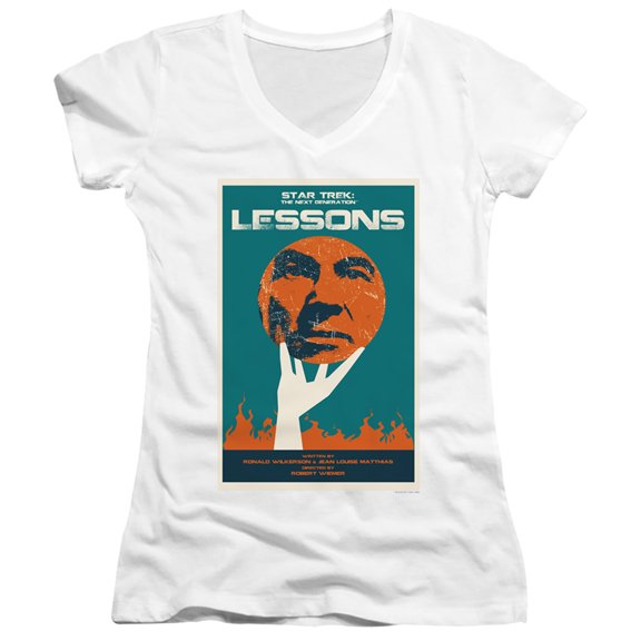 Star Trek Tng Season 6 Episode 19 Junior Women's V-Neck T-Shirt White