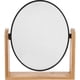 thumbnail image 2 of Makeup Mirror: Double-Sided Swivel Mirror With Bamboo Stand - 3x Magnification Rotatable For Desk - Bathroom Essential For Women, 2 of 3