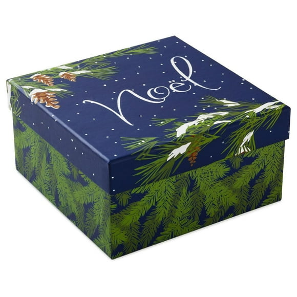 Hallmark 7.2" Small Square Holiday Gift Box (Noël on Navy)