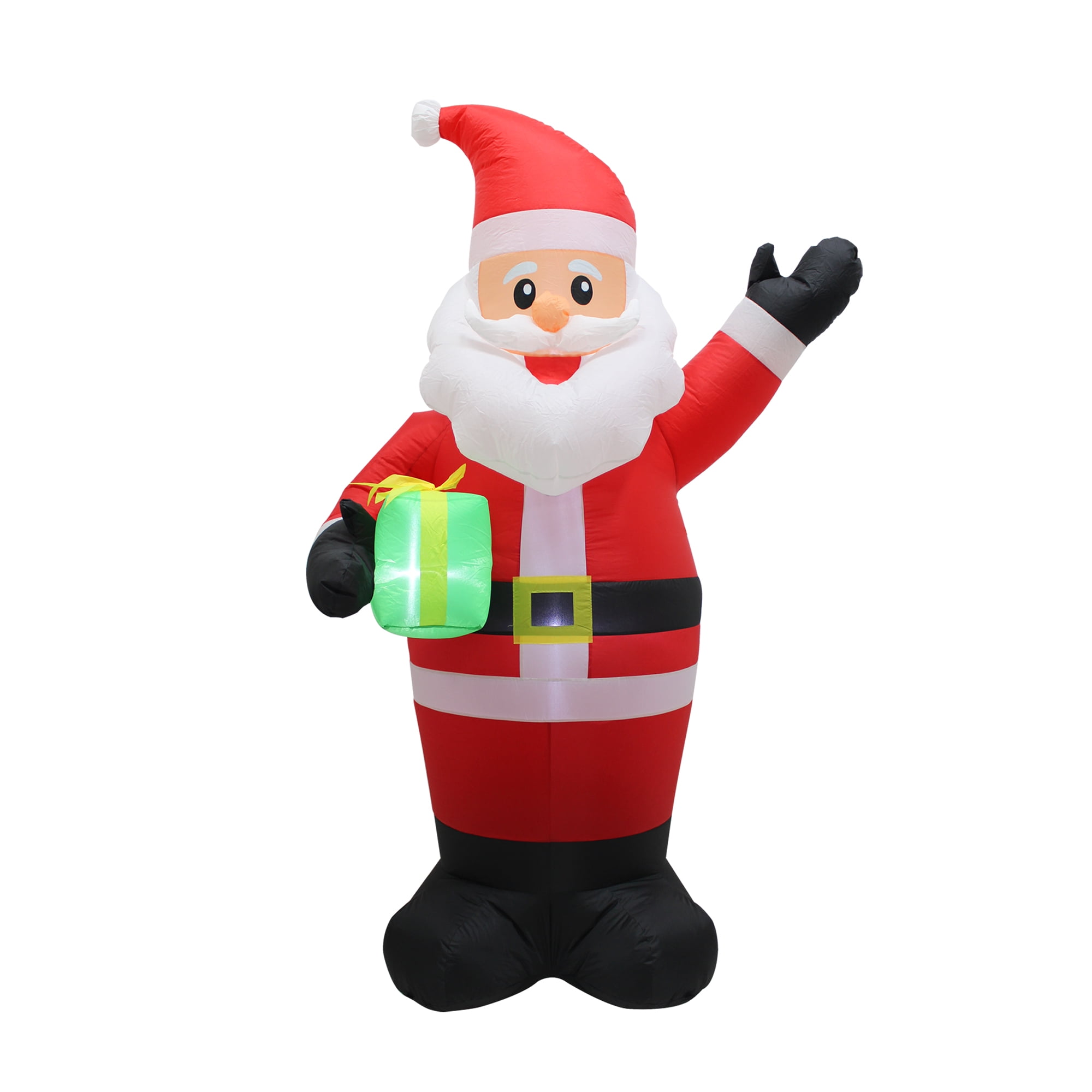 Holiday Time Yard Airblown Inflatable Christmas Santa Holding Gift, 7 ...