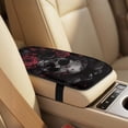 thumbnail image 4 of Xoenoiee Skull Raven Crow Rose Flower Pattern Car Seat Covers Full Set of 5 Front Seats Protectors Covers with Seat Belt Cover Center Console Cover, PU Leather Car Decor Interior Accessories, 4 of 7