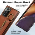 thumbnail image 3 of Crossbody Wallet Case for Samsung Galaxy Note 20 with Lanyard Strap Card Slot Holder RFID Blocking 360° Ring Kickstand,Magnetic Flip Folio Zipper Purse Case, PU Leather Cover Handbag,Coffee, 3 of 10