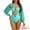 Cyan Blue, variant on Women's 1 Piece Cut Out Ring Plunge Neck Shirred Bikini M Rosy Brown