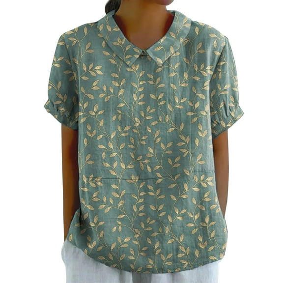 Blouses for women dressy casual Polyester Soft Clothing M Green womens blouses