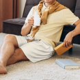 thumbnail image 3 of Haiem Brown Cat Cartoon Men's Pajama Short with Soft Woven Cotton Elastic Waistband Sleep Short-4X-Large, 3 of 9