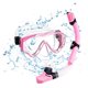 thumbnail image 1 of WZCPCV - Juego de máscara de esnórquel de silicona de grado alimenticio, máscara de buceo de vidrio templado antivaho, equipo de esnórquel para adultos, natación, ahorros de verano, rosa, 1 of 5