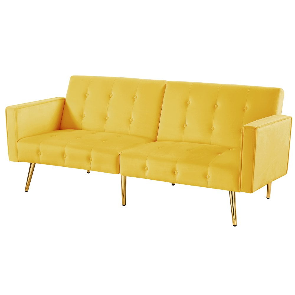 Tcbosik Sofas Couches, Velvet Futon Loveseat Modern Convertible Sleeper