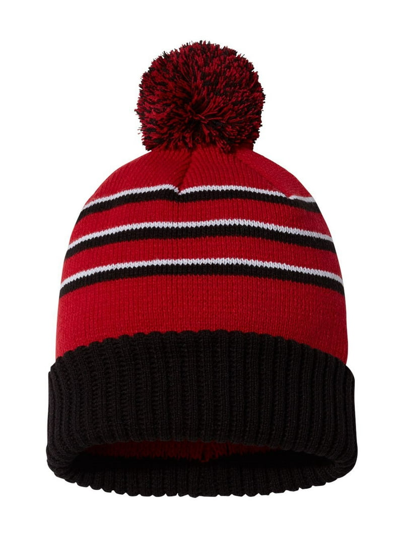 Richardson - Stripe Pom Cuffed Beanie - 134 - Navy/ Columbia  display picture 3