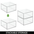 thumbnail image 5 of mDesign Plastic Stackable Kitchen Storage Organizer with Drawer - 4 Pack, Clear, 5 of 9