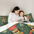 thumbnail image 4 of Manfei Merry Christmas Bedding Comforter Set 7pcs for Boys Girls, Cartoon Nutcracker Full Bedding Set, Xmas Tree Star Snowflake Fitted Sheet Flat Sheet, Super Cozy Room Decor, 4 of 8