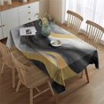 thumbnail image 2 of Black White Gray Gold Marble Pattern Rectangle Tablecloth 60"x84",Waterproof Polyester Rectangle Table Cloth, Wipeable Spillproof Polyester Tablecloth for Dining, Camping, Indoor and Outdoor, 2 of 5
