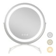 thumbnail image 1 of Costway Miroir de Maquillage Rond 16 Pouces avec 3 Couleurs de Lumières à Intensité Réglable et Fonction Mémoire Blanc, 1 of 10