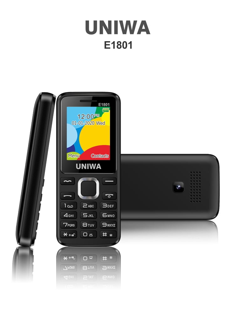 UNIWA E1801 Unlocked Button Phones 2G Dual SIM 1.77'' 800mAh Flashlight Loud Speaker Senior Feature Phone
