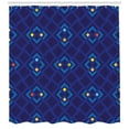 thumbnail image 3 of Ambesonne Navy Shower Curtain, Geometric Inner Squares, 69"Wx84"L, Indigo Coral Yellow, 3 of 3