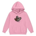 thumbnail image 4 of Big Girls Valentines Day Animal Print Hooded Sweatshirt Jogger With Heart Design Two Piece Outfit Kids Sets Clothes, 4 of 6