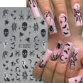 thumbnail image 4 of 6PCS Halloween Nail Stickers for Nail Art Spider Pink White Ghost Spider Web Nail Art Decals 3D Self-Adhesive Halloween Nails Rhinestones Designs Charms Spider Stickers for Women Manicure Decoration, 4 of 7