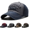 thumbnail image 5 of Gorra de béisbol para hombre, informal, de algodón lavado antiguo, con letras bordadas, con esquinas curvas y protector solar, 5 of 5