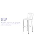 thumbnail image 2 of Commercial Grade 2 Pack 30" High White Metal Indoor-Outdoor Barstool with Vertical Slat Back, 2 of 9