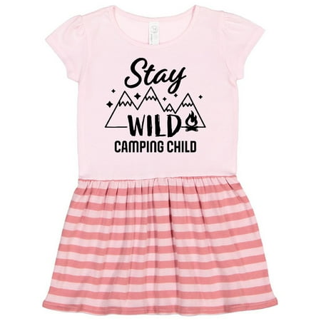 

Inktastic Stay Wild Camping Child with Mountains and Fire Gift Toddler Girl Dress