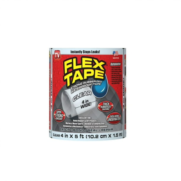 Flex Tape Strong Rubberized Waterproof Automotive Tape, 4 Inches x 5
